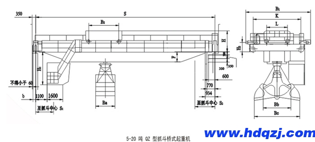 QZ型抓斗橋式起重機結(jié)構(gòu)圖紙